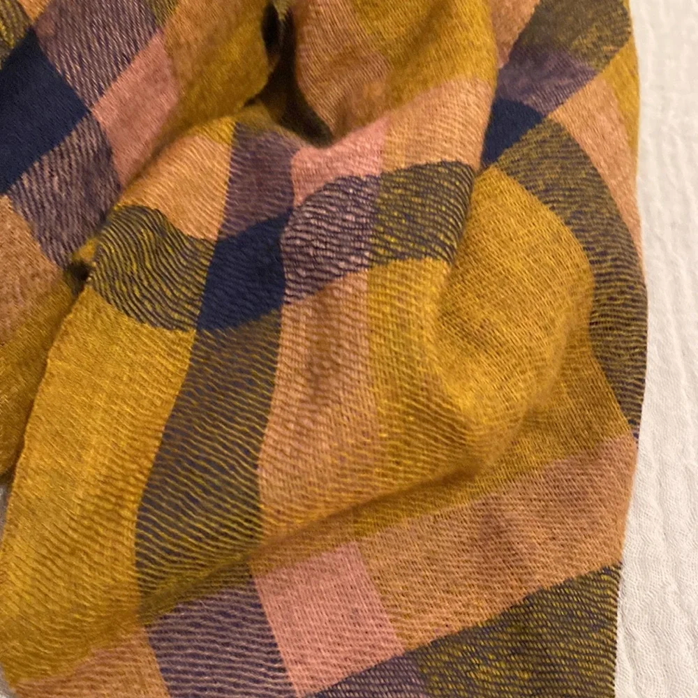 Hartford Wool Scarf in Mustard and Pink 26”72”
